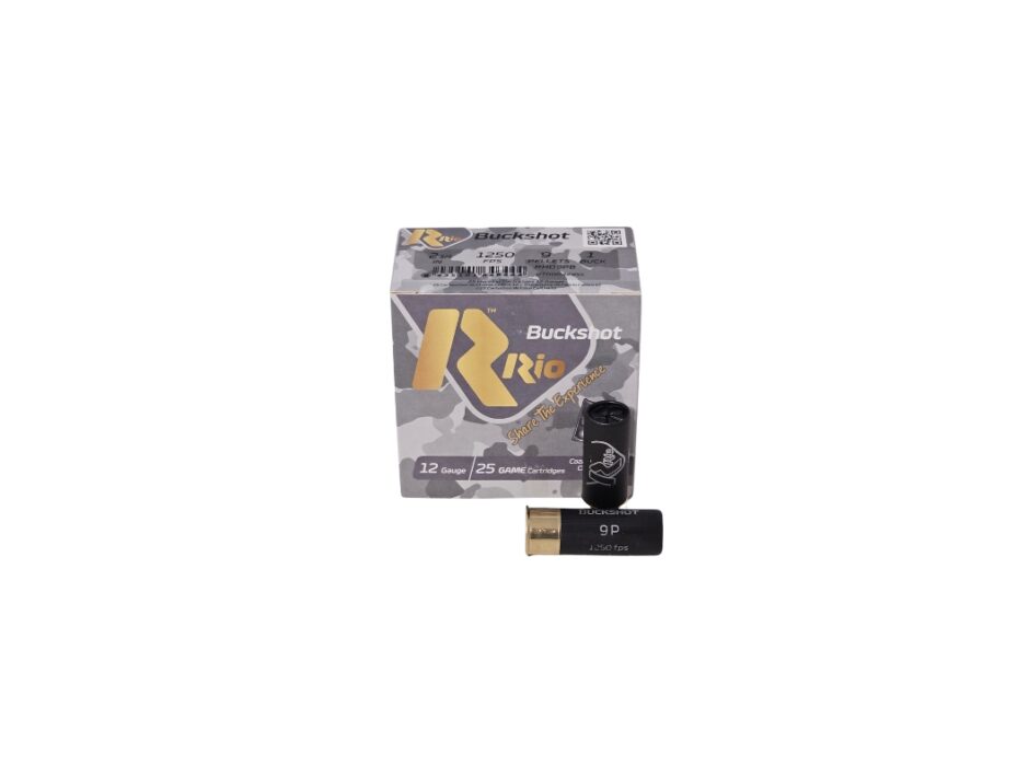 RIO Home Defense 12 Gauge 2 3/4'' 9 Pellet #1 Buckshot - 25 Rounds (Box) RHD9PB