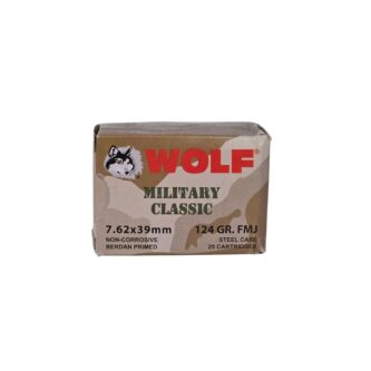 Wolf Military Classic 7.62x39mm 124 Grain FMJ – 20 Rounds (Box) MC762FMJ