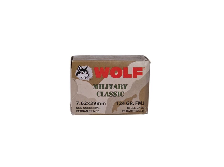 Wolf Military Classic 7.62x39mm 124 Grain FMJ – 20 Rounds (Box) MC762FMJ