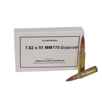 Armscor 7.62x51mm NATO 175 Grain Boat Tail Open Tip - 20 Rounds (Box) 50222