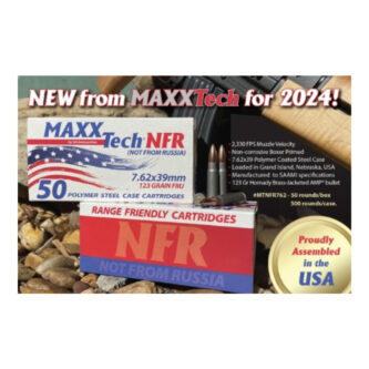 MaxxTech NFR 7.62x39mm 123 Grain Polymer Coated Steel Case FMJ