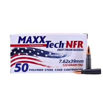 MaxxTech NFR 7.62x39mm 123 Grain Polymer Coated Steel Case FMJ - 50 Rounds (Box) MTNFR762