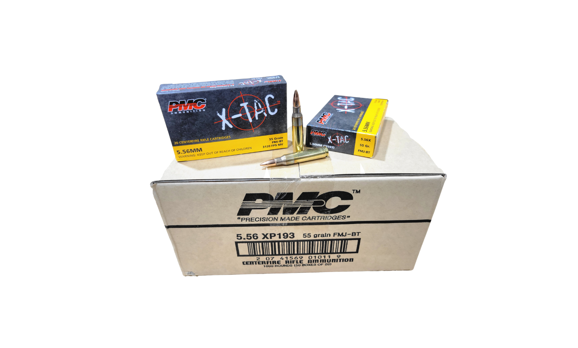 PMC X-Tac 5.56x45mm 55 Grain FMJ Boat Tail – 20 rounds (Box) [NO TAX outside Texas] Product Image