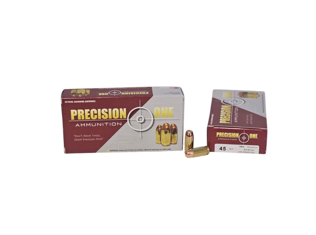 Precision One .45 ACP 230gr FMJ Brass – 50rd