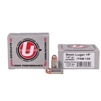 Underwood 9mm Luger +P 147 Grain Nosler Jacketed Hollow Point - 20 Rounds (Box) 139