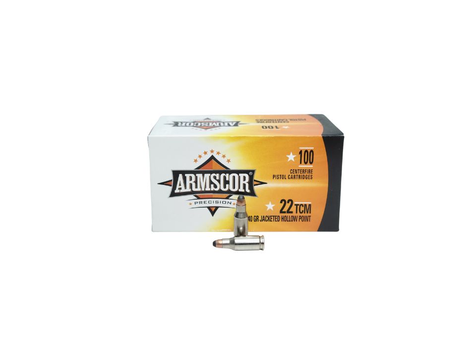 Armscor .22 TCM 40 Grain Nickel Plated Brass Jacketed Hollow Point - 100 Rounds (Box) [NO TAX outside Texas] FREE SHIPPING OVER $199
