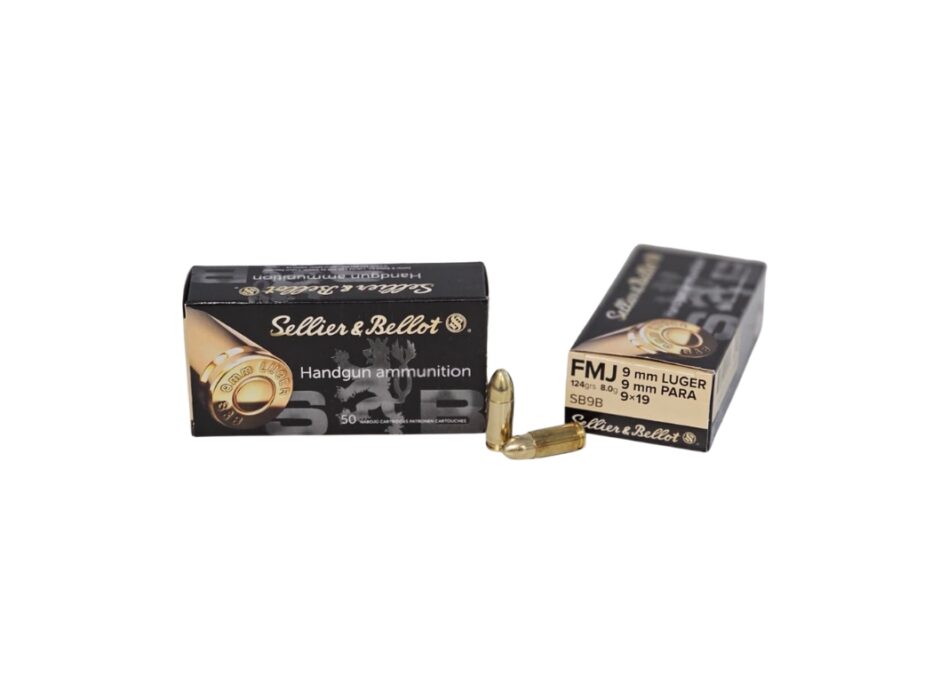 Sellier &amp; Bellot 9mm Luger 124 Grain Full Metal Jacket - 50 Rounds (Box) SB9B