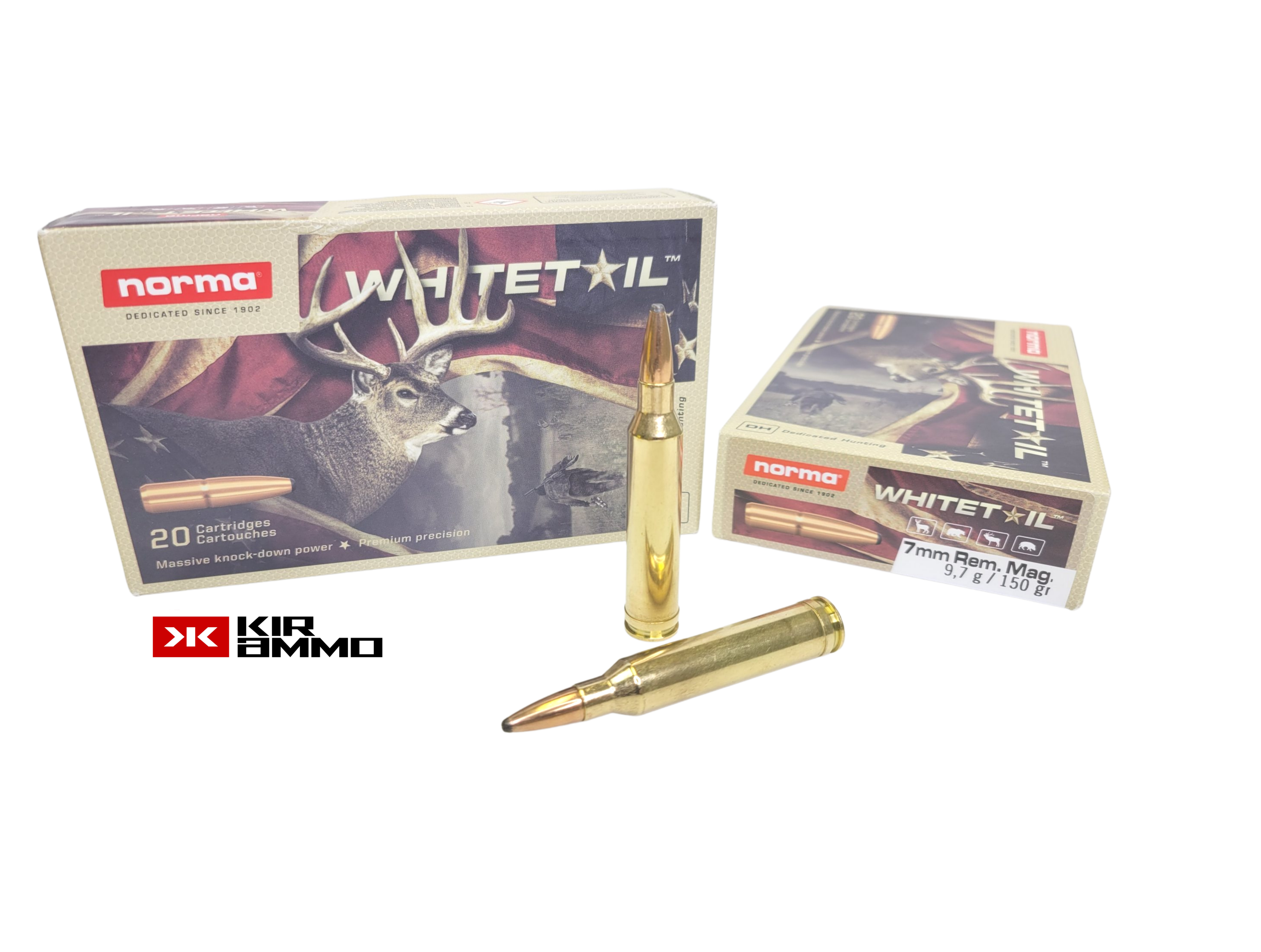 Norma Whitetail 7mm Rem Mag 150 Grain Soft Point - 20 Rounds (Box) [NO TAX outside Texas] FREE SHIPPING OVER $199