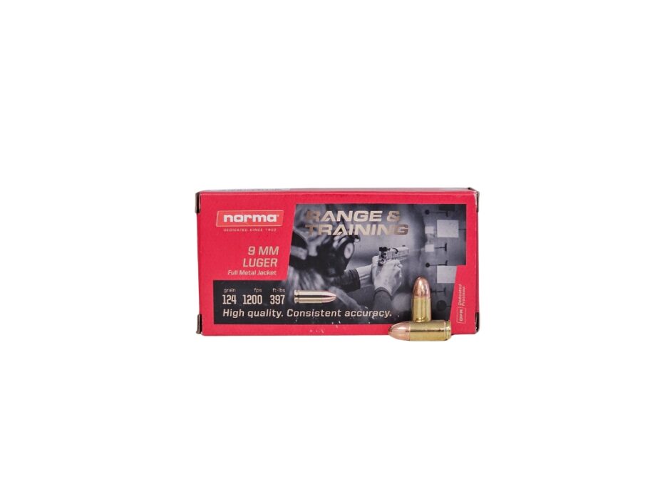 Norma 9mm Luger 124 Grain Full Metal Jacket - 50 Rounds (Box) 620340050