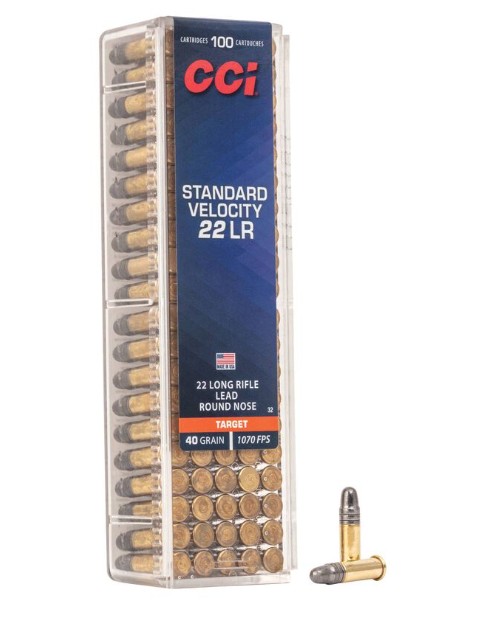 CCI Standard Velocity .22LR 40 Grain Lead Round Nose - 100 Rounds (Box) 0032
