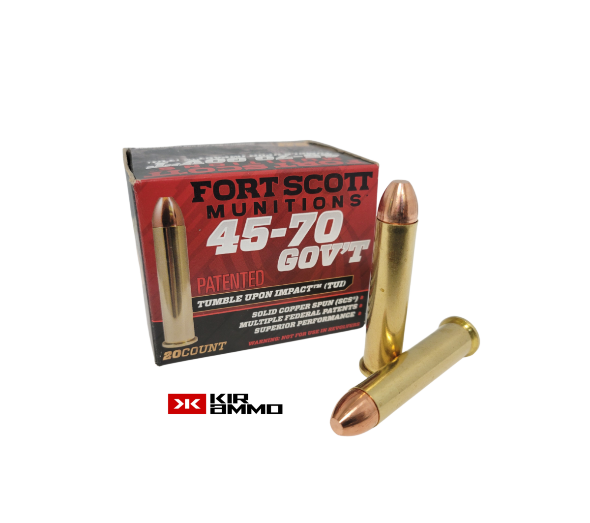 Fort Scott .45-70 MATCH 300 Grain lead-free TUI Solid Copper - 20 Rounds (Box) [NO TAX outside Texas] FREE SHIPPING OVER $199