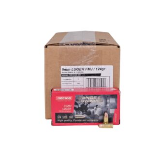 Norma 9mm Luger CASE 124 Grain Full Metal Jacket - 1,000 Rounds (CASE) 620340050