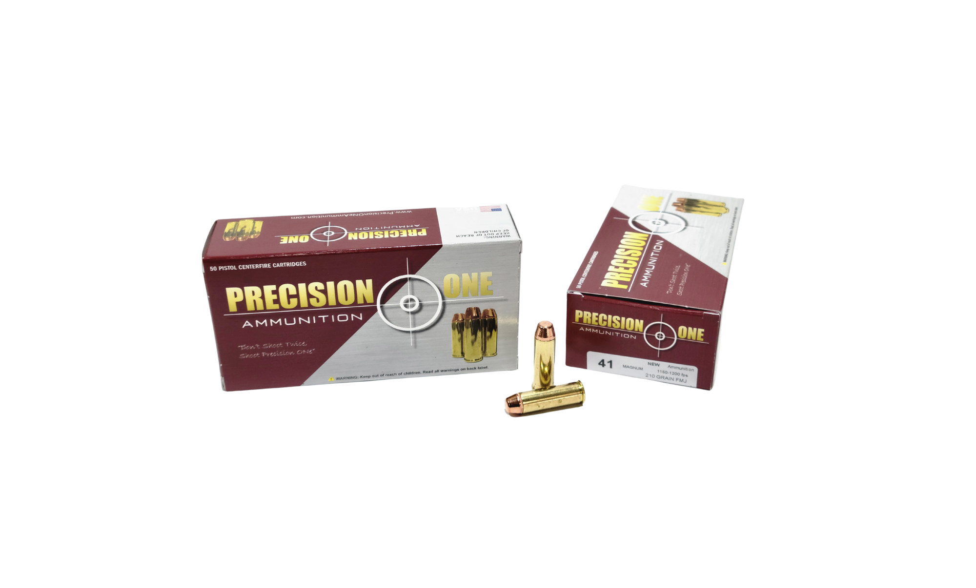 Precision One .41 Mag 210 Grain Full Metal Jacket - 50 Rounds (Box) [NO TAX outside Texas] FREE SHIPPING OVER $199