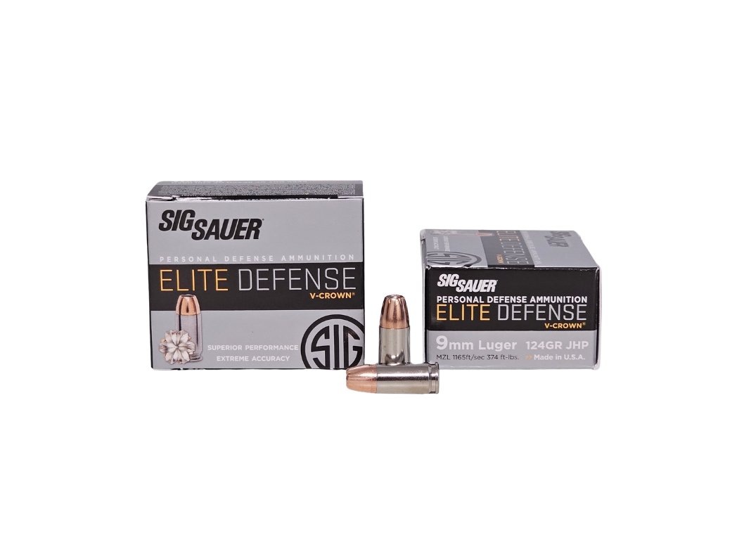 Sig-Sauer 9mm Luger 124gr V-CROWN Brass – 20rd