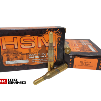 HSM .338 Lapua Magnum 250 Grain Round Nose Solid Copper