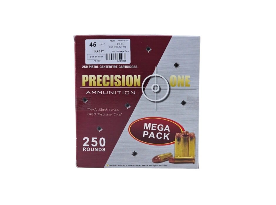 Precision One .45 Colt 255 Grain FMJ - 250 Rounds (Mega Box)