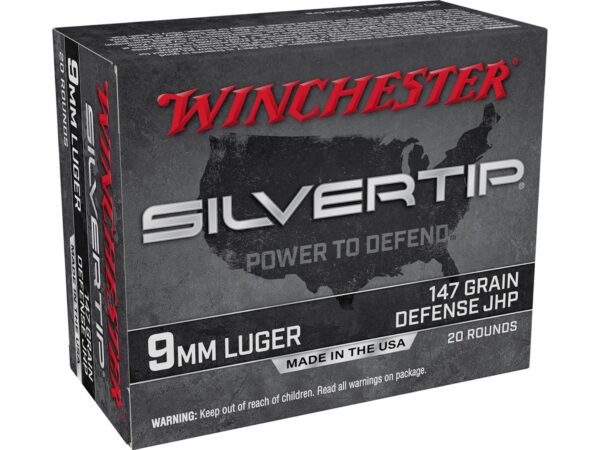 Winchester Silvertip 9mm 147 Grain Defense JHP