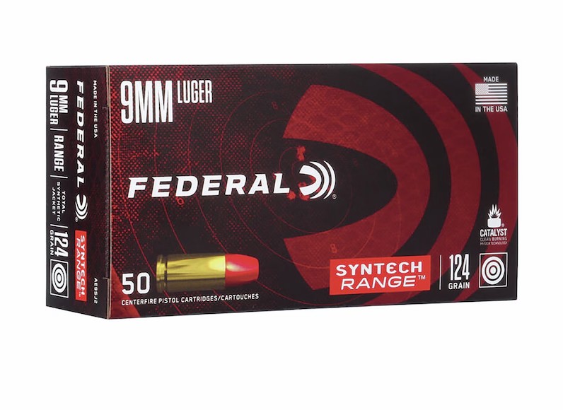 Federal Syntech 9mm Luger 124 Grain Synthetic Jacket Flat Nose - 50 Rounds (Box) AE9SJ2