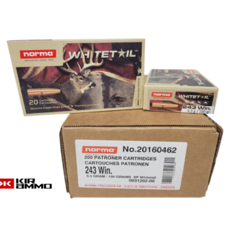 Norma Whitetail .243 Win CASE 100 Grain Soft Point – 200 Rounds (CASE) [NO TAX outside Texas] FREE SHIPPING OVER $199