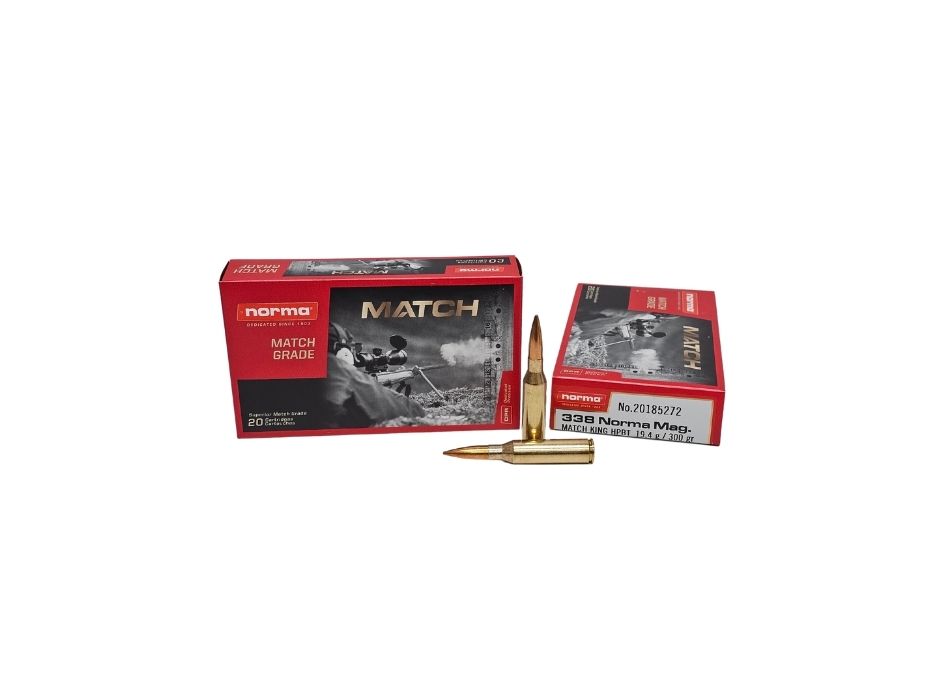 Norma .338 Norma Mag 300 Grain Sierra MatchKing HPBT - 20 Rounds (Box) [NO TAX outside Texas] FREE SHIPPING OVER $199