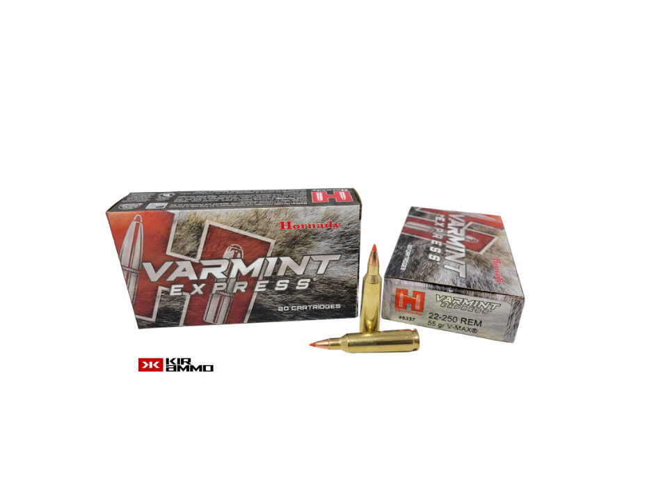 Hornady .22-250 REM V-MAX 55 Grain Varmint Express - 20 Rounds (Box) [NO TAX outside Texas] FREE SHIPPING OVER $199