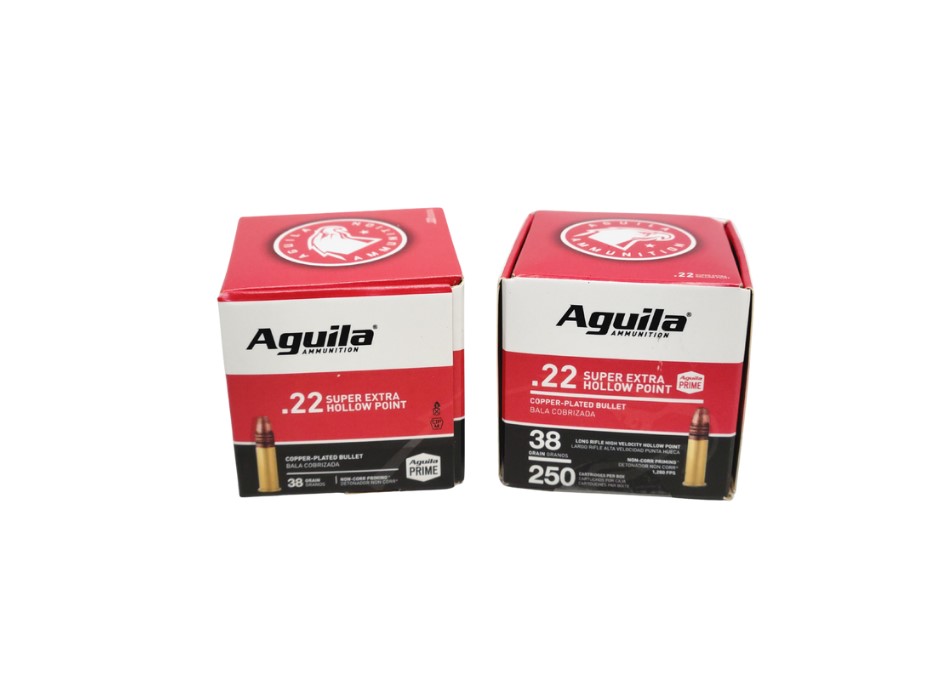 Aguila Super Extra .22LR 38 Grain Copper Plated Hollow Point 1,280 FPS - 250 Rounds (Box) [NO TAX outside TEXAS] FREE SHIPPING OVER $199