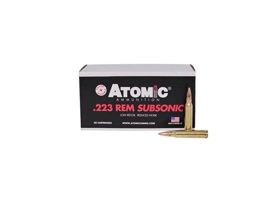 Atomic .223 Remington 77gr SUBSONIC Brass – 50rd