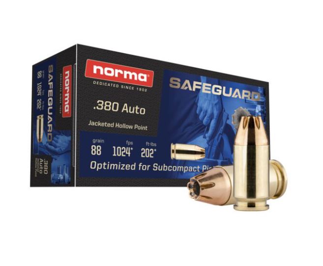 Norma Safeguard .380 Auto 88 Grain Jacketed Hollow Point - 50 Rounds (Box) 803807680