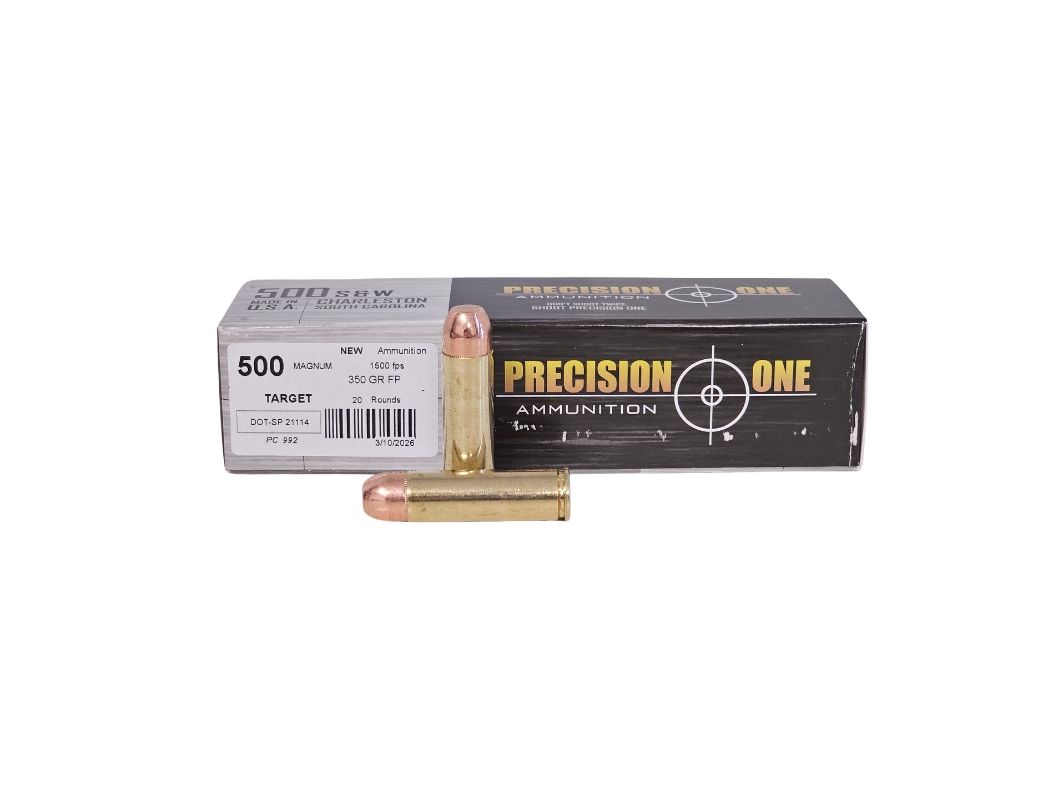 Precision One .500 S&W Magnum 350gr FMJ Brass – 20rd