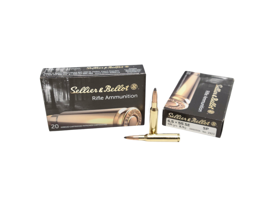 Sellier & Bellot 6.5x55mm Swedish 131 Grain Soft Point - 20 Rounds (Box) [NO TAX outside Texas] FREE SHIPPING OVER $199