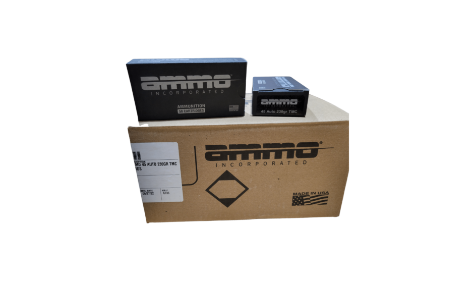 Ammo Inc .45 ACP Case 230 Grain Clean Fire Total Metal Coating TMC – 1,000 Rounds