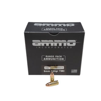 Ammo Inc 9mm 124 Grain Clean Fire Total Metal Coating TMC – 200 Rounds (Range Pack)
