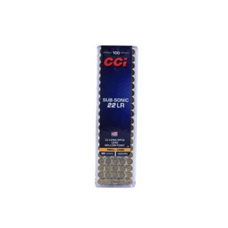CCI .22 Long Rifle SUBSONIC 40 Grain Lead Hollow Point - 100 Rounds (Box) 0056