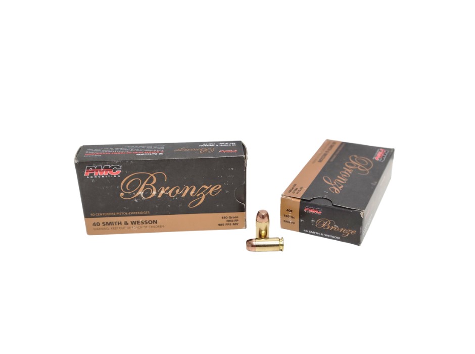 PMC Bronze .40 S&W 180 grain FMJ Flat Point 40E - 50 Rounds (Box) [NO TAX outside Texas] FREE SHIPPING OVER $199