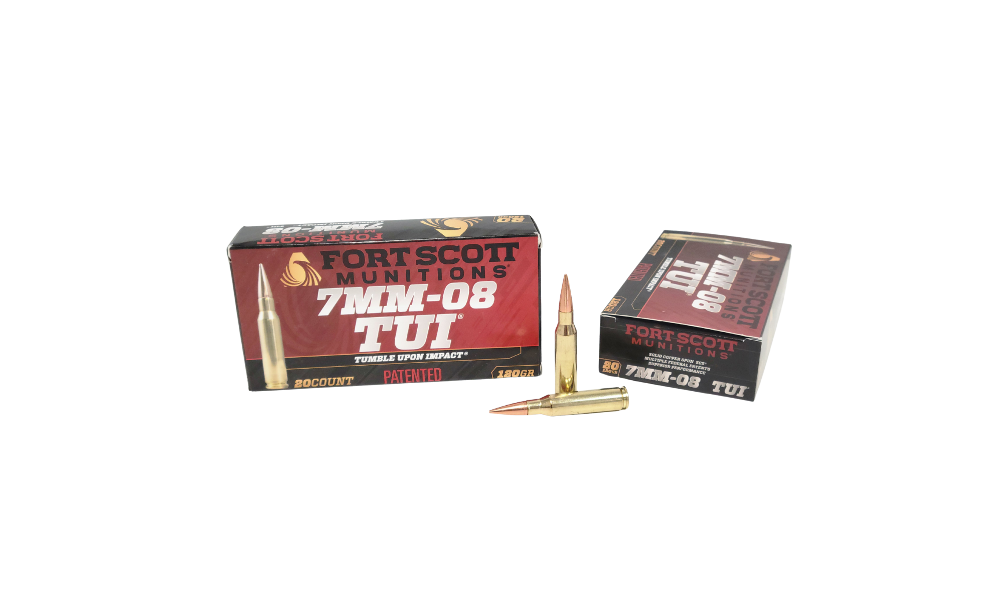Fort Scott 7mm-08 Match SAME DAY SHIPPING 120 Grain lead-free TUI – 20 Rounds (Box) [NO TAX outside Texas] Product Image