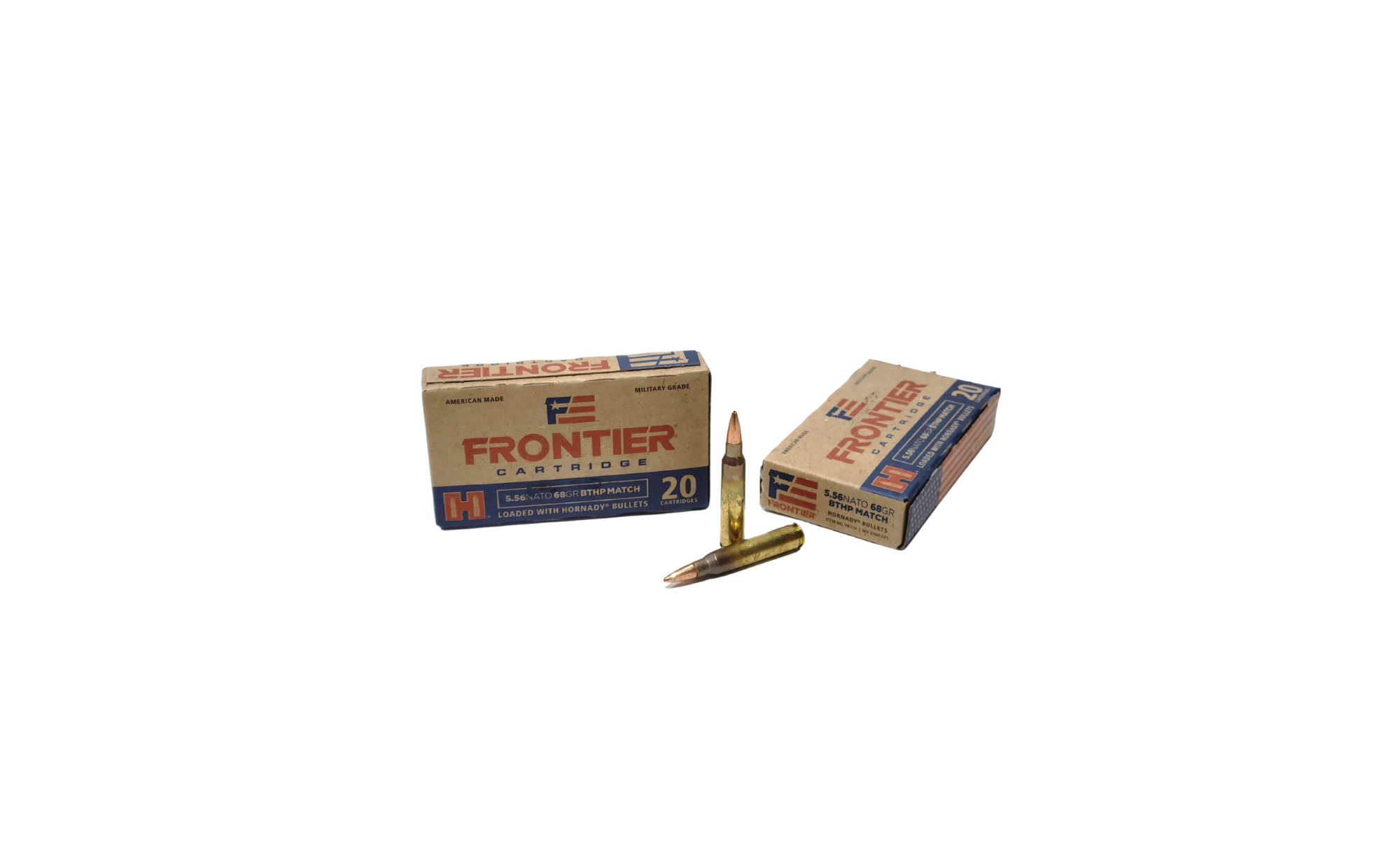 Hornady Frontier 5.56x45mm NATO 55 Grain M193 FMJ – 20 Rounds (Box) [NO TAX outside TX] Product Image