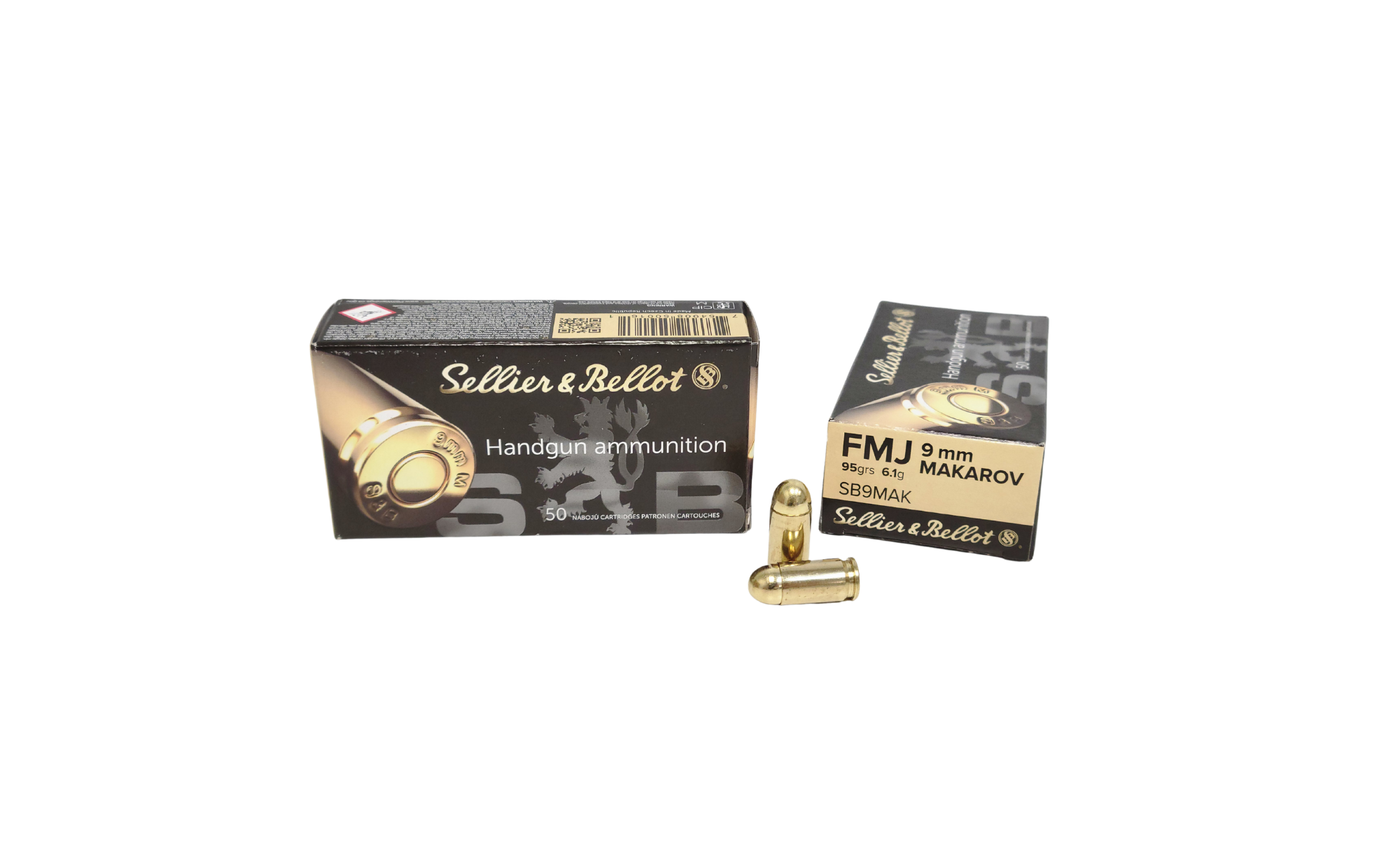 Sellier & Bellot 9mm Makarov 95 Grain FMJ - 50 Rounds (Box) [NO TAX outside Texas] FREE SHIPPING OVER $199