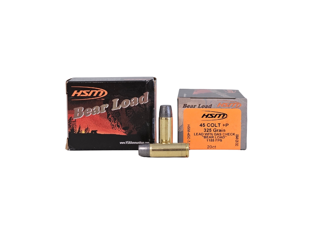HSM .45 Colt 325gr WIDE FLAT NOSE (WFN) GAS CHECK Brass – 20rd