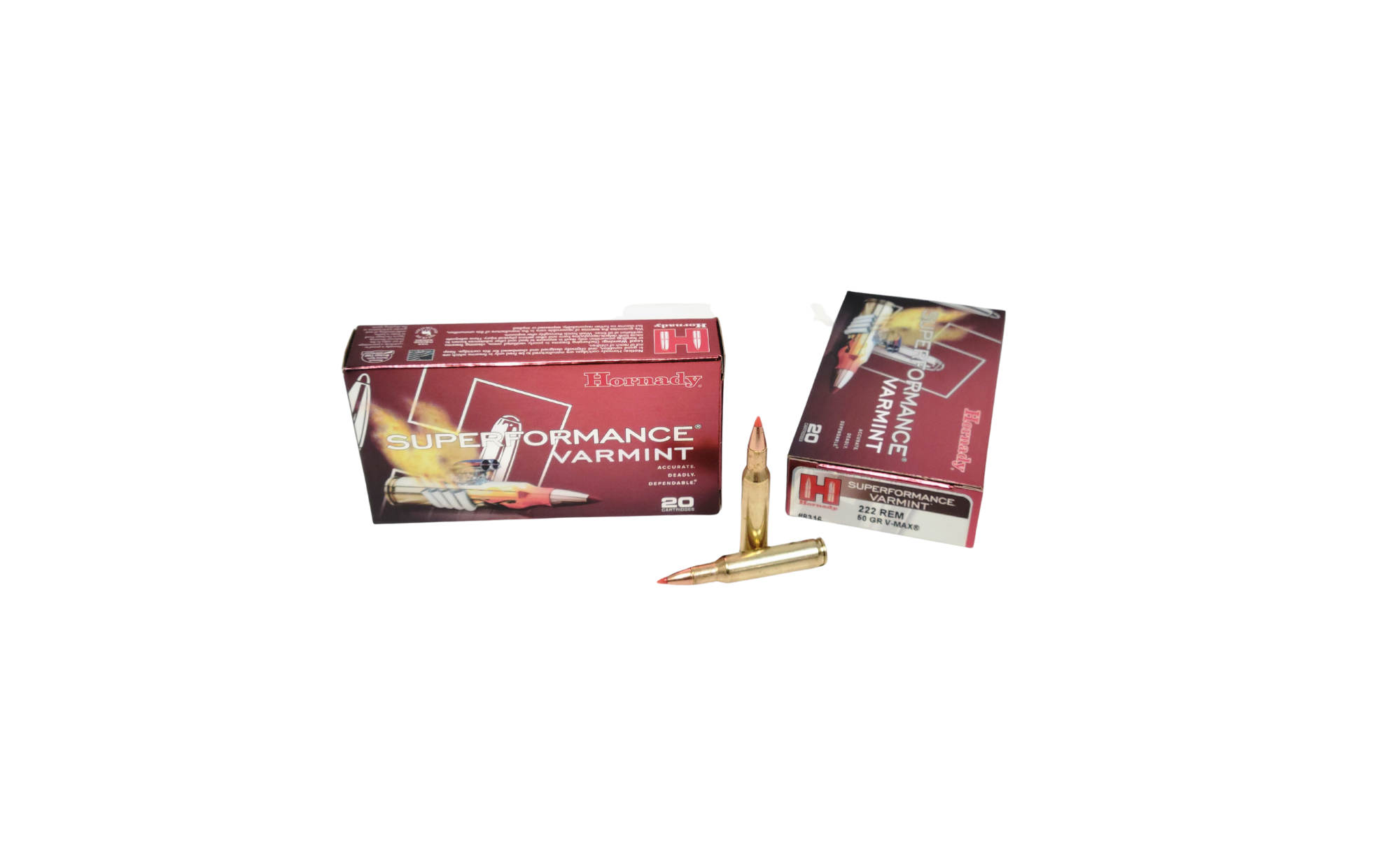 Hornady Superformance .222 Rem 50 Grain V-Max - 20 Rounds (Box) [NO TAX outside Texas] FREE SHIPPING OVER $199