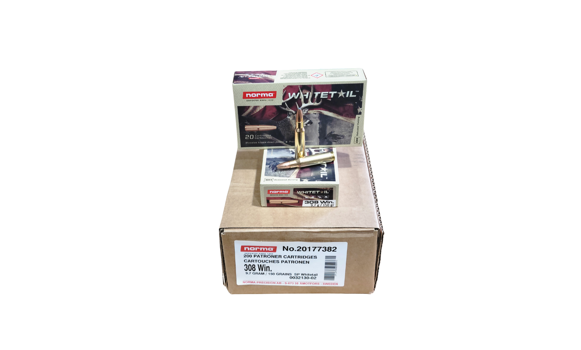 Saltech SwissAA .308 Win WHITE BOX 147 Grain FMJ – 20 Rounds (Box) [NO TAX outside Texas] Product Image