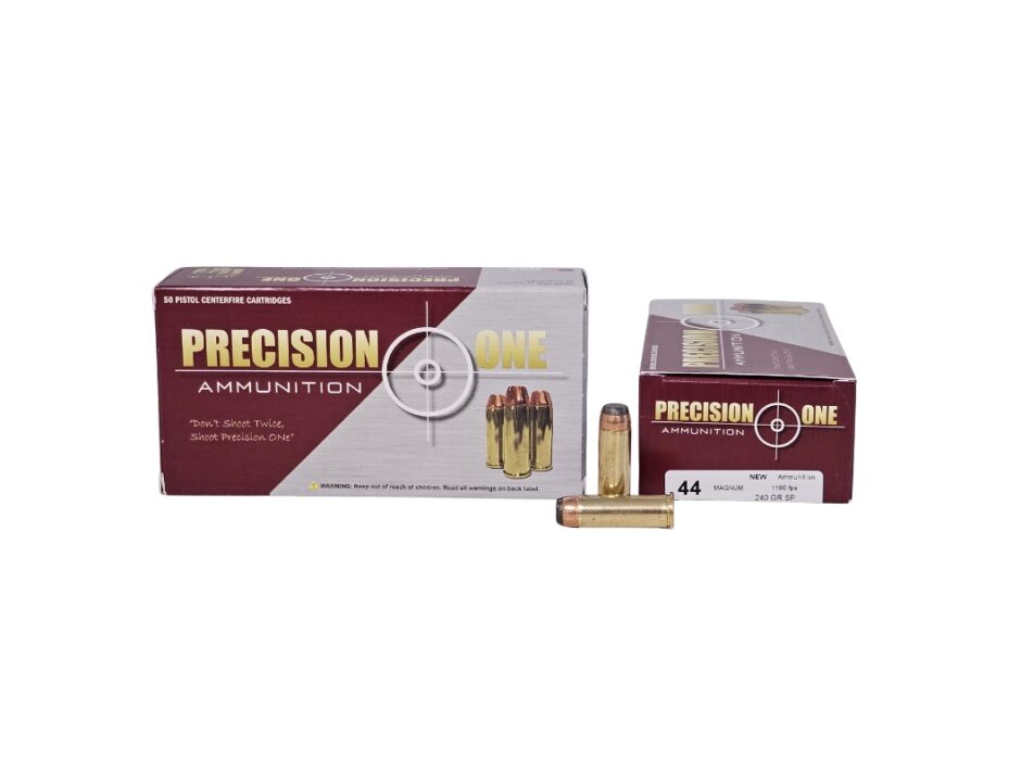 Precision One .44 Magnum 240 Grain Semi-Jacketed Soft Point – 50 Rounds (Box)