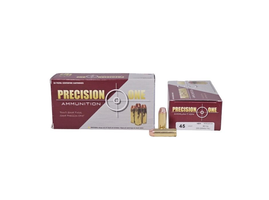 Precision One .45 Long Colt 255 Grain Full Metal Jacket – 50 rounds (Box)