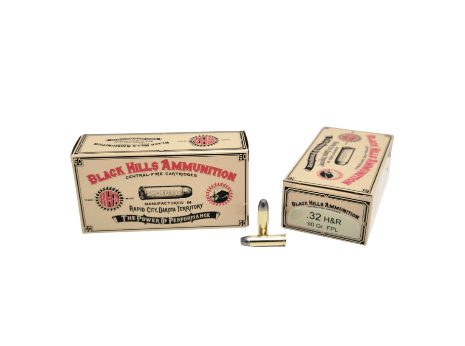 Black Hills .32 H&R Magnum 90 Grain Flat Point Lead - 50 Rounds (Box) [NO TAX outside Texas] FREE SHIPPING OVER $199