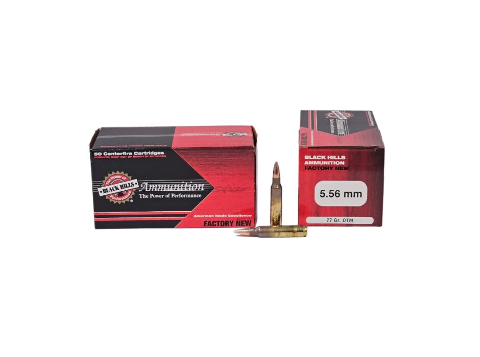 Black Hills 5.56x45mm Match 77 Grain Hornady Open Tip Match - 50 Rounds (Box) D556N9