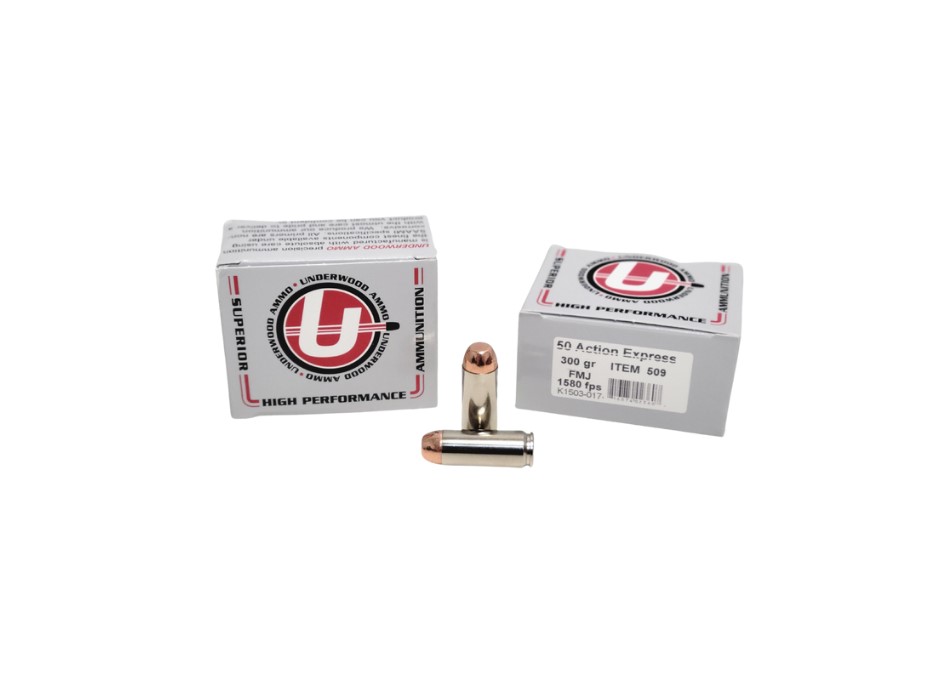 Underwood .50 Action Express 300 Grain Full Metal Jacket - 20 Rounds (Box) [NO TAX outside Texas] FREE SHIPPING OVER $199