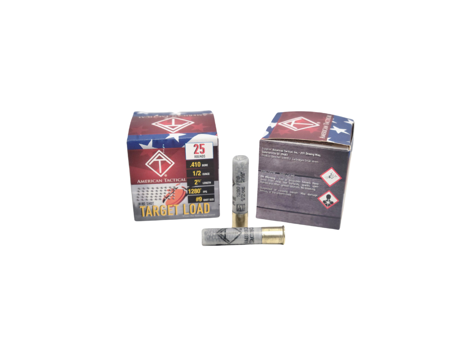 American Tactical .410 Bore 2.5 Inch 1/2 Ounce #9 Shot 1280 FPS - 25 Rounds (Box) [NO TAX outside Texas] FREE SHIPPING OVER $199
