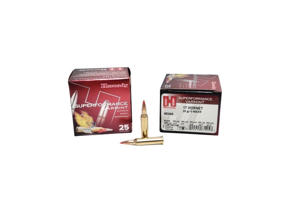 Hornady Superformance .17 Hornet 20 Grain V-MAX - 25 Rounds (Box) [NO TAX outside Texas] FREE SHIPPING OVER $199