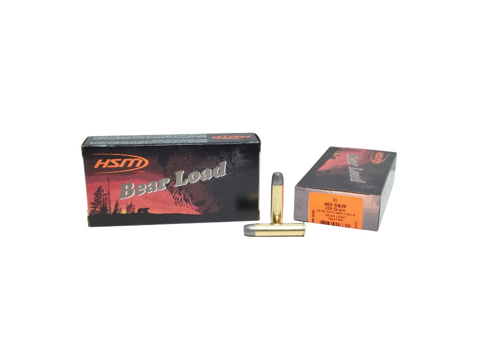 HSM Bear Load .460 S&W 325 Grain Lead WFN Gas Check - 20 Rounds (Box) [NO TAX outside Texas] FREE SHIPPING OVER $199