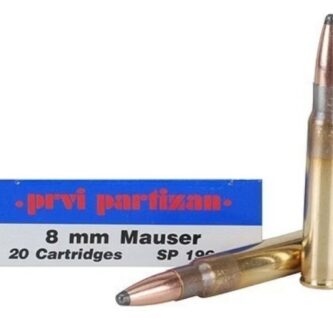 PPU 8mm Mauser 196 Grain Soft Point - 20 Rounds (Box) [NO TAX outside Texas] FREE SHIPPING OVER $199