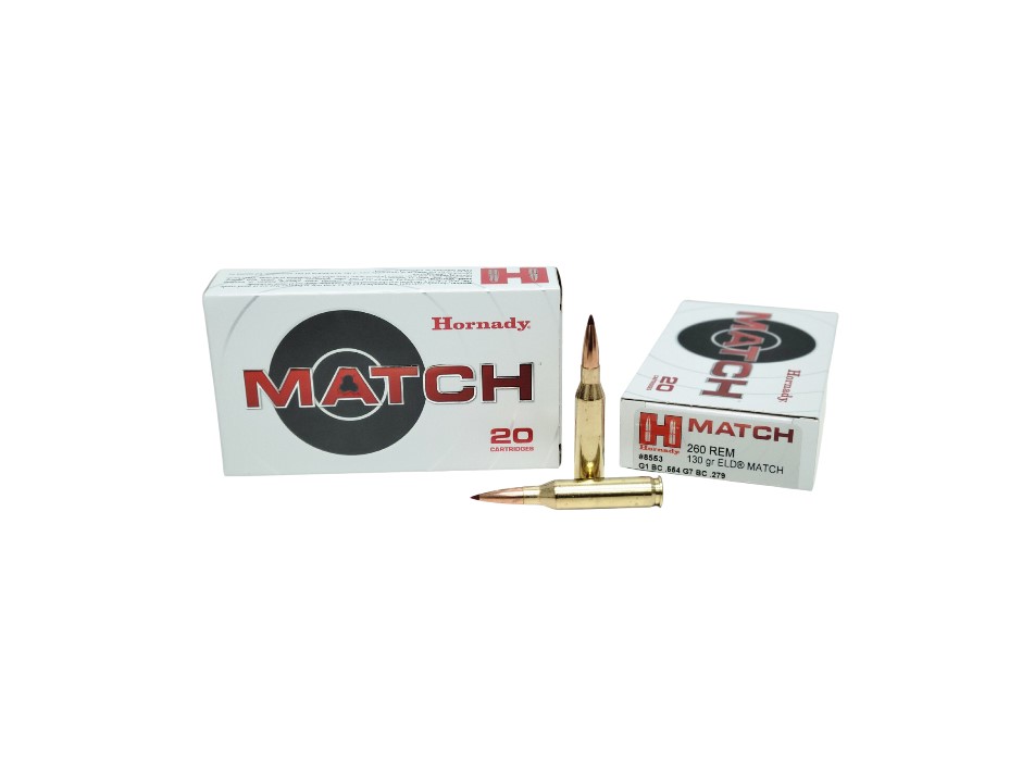 Hornady Match .260 Remington 130 Grain ELD-M - 20 Rounds (Box) [NO TAX outside Texas] FREE SHIPPING OVER $199